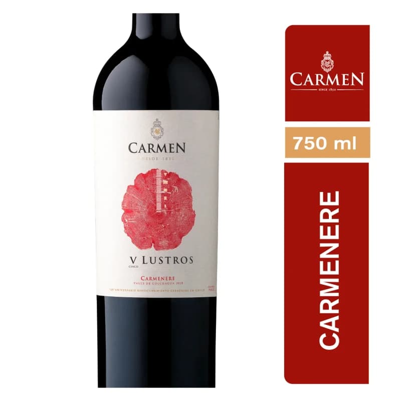 Imagen de VINO CARMEN V LUSTROS CARMENERE 750ML