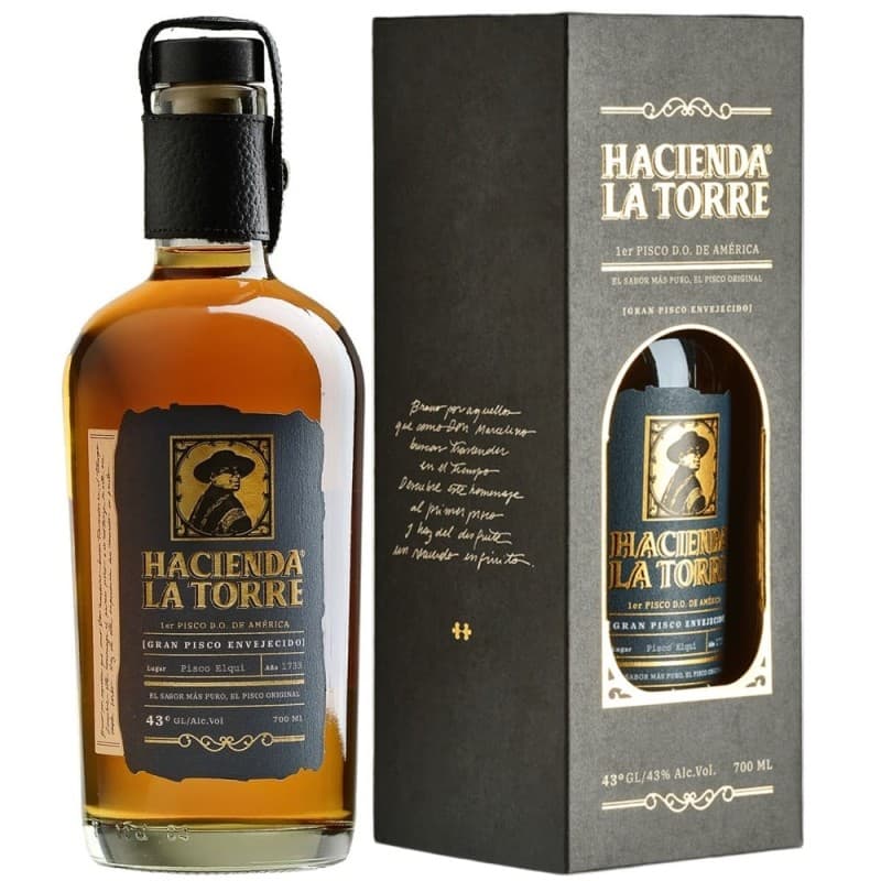 Imagen de PISCO HACIENDA LA TORRE ENVEJECIDO 43° 700ML